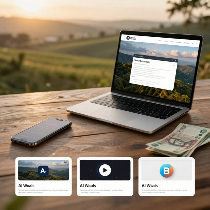 Top 5 AI Tools Helping Nigerians Make Money Online in 2025 (Real Stories + How to Use Them) image of a laptop with open tabs